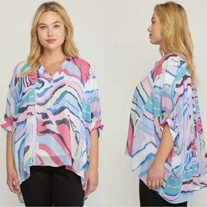 Entro Abstract Colorful Blouse